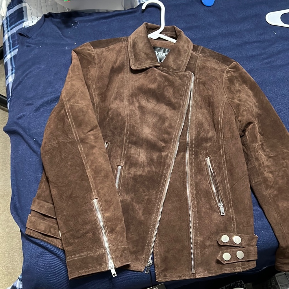 NWT Genuine Suede Moto Jacket